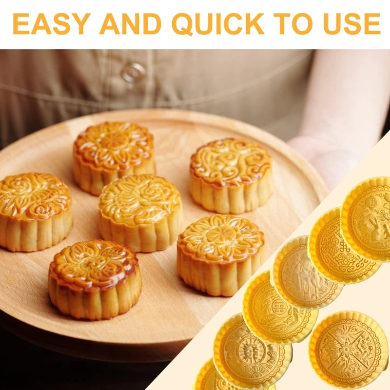 2-Piece Traditional Mooncake & Pastry Hand Press Mold Set Pastry Mold Set Vue