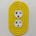 Modern Striped Pattern Wall Switch Panel Multi-Color Smooth Durable Material Wall Switch Cover Standard Fit Switch Cover Plate Vue Double hole - Yellow