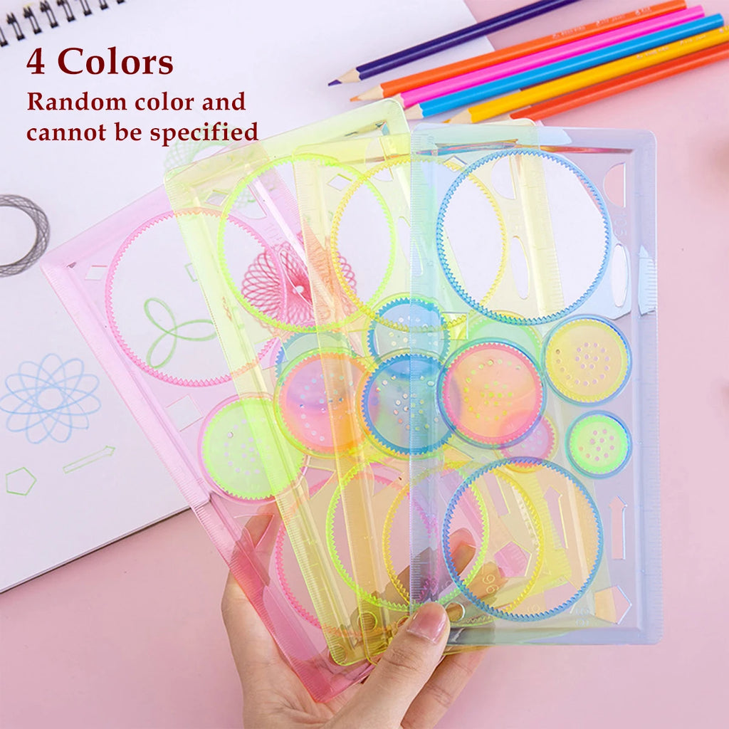 Spirograph Set, Fun Shapes Drawing Art Set Classic Gear Design Drawing Set Toys For Kids 8+ Some Parts are Sent Random Vue