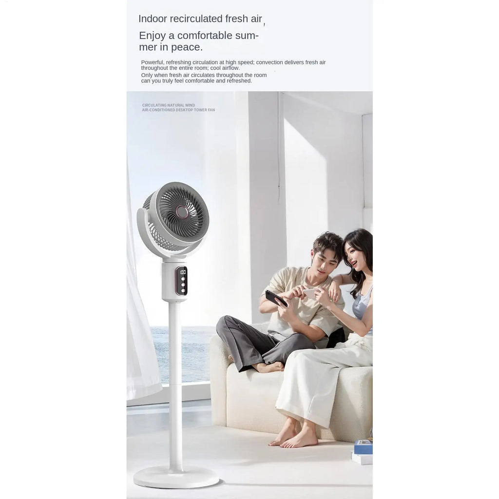 4000mah Digital Display Standing Fan 5-Speed Oscillating Floor Fan with Remote, Adjustable Height Quiet Cooling for Home Office Vue