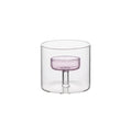 Modern Simple European-style Glass Candle Holder Heat-resistant Solid Base Candlestick Transparent Table Centerpiece Party Vue Pink-M
