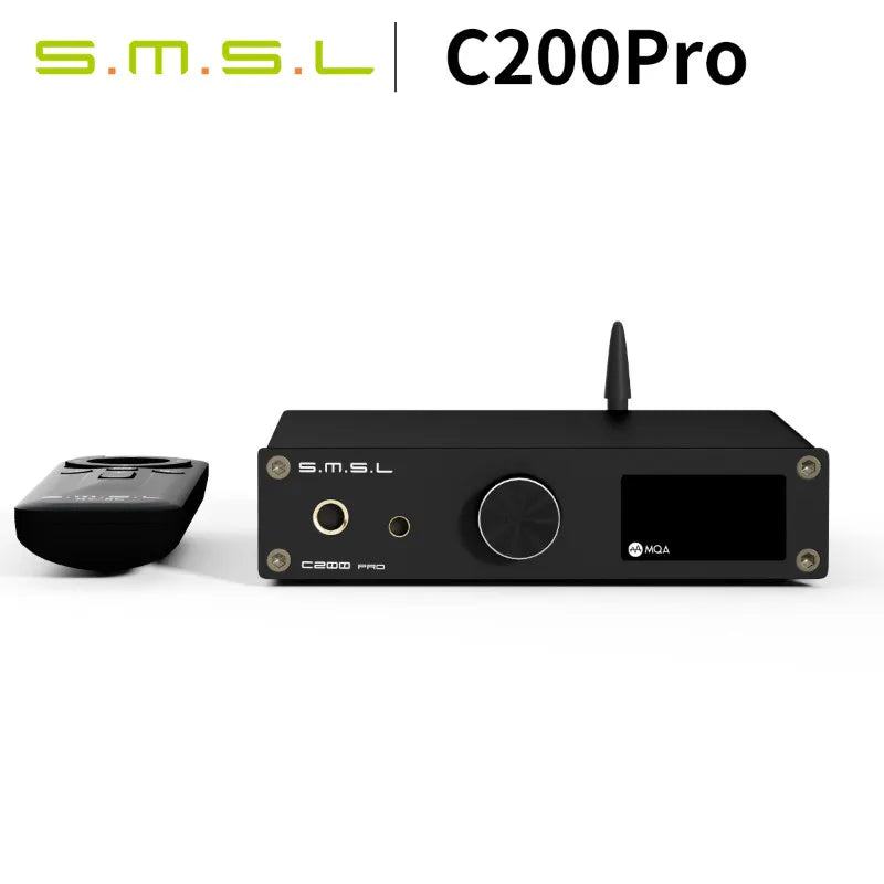 SMSL C200 Pro DAC Desktop Headphone Amplifier | MQA-CD DAC Headphone Amplifier Vue Black