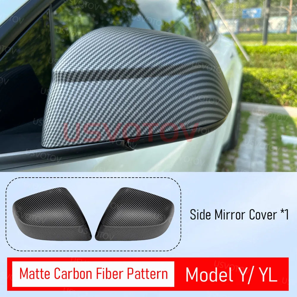 Anti-scratch Rearview Mirror Guard Cover for Tesla Model 3 YL Model Y Juniper Standard Accessories 2026 2025 Side Mirror Covers Vue Y YL Matte Carbon