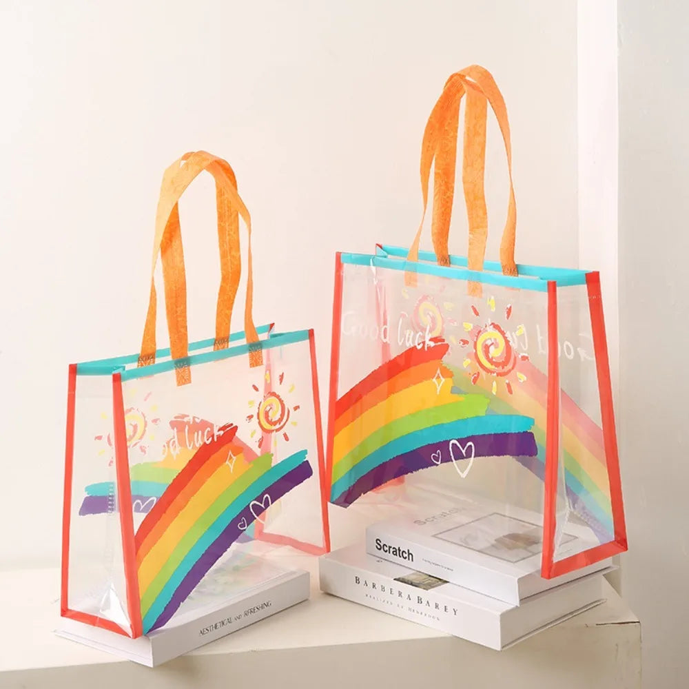 PVC Transparent Rainbow Shoulder Bag Waterproof Beach Swimming