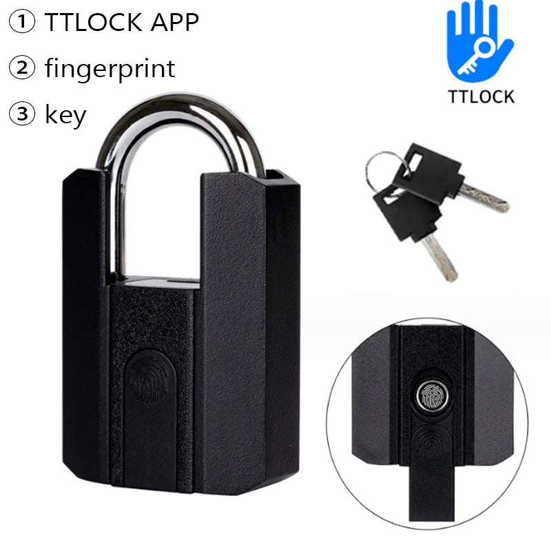Smart Fingerprint Padlock Keyless Security Password Locker Anti-Theft TTLOCK/Tuya APP Controls Biometric Thumbprint Door Lock Vue