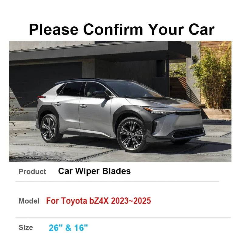 Car Front Wiper For Toyota bZ4X Accessories Subaru Solterra 2023 2024 2025 Wipers Blades Clean Window Brushes Tools Accessories Vue