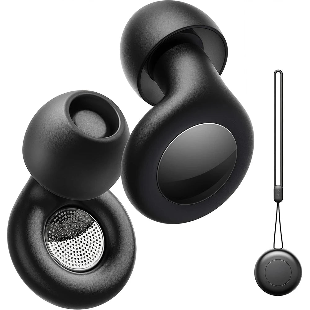 Ear Plugs Sleeping Noise Cancelling 25dB Reduction 8 Tips Reusable Vue Black
