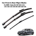 Set For BMW 1 Series 116i 116d 118i 118d 120i 120d 123d 130i E81 E87 2004~2011 Car Front Rear Wiper Blades Windshield Windscreen Vue 1 Pair 3pcs LHD