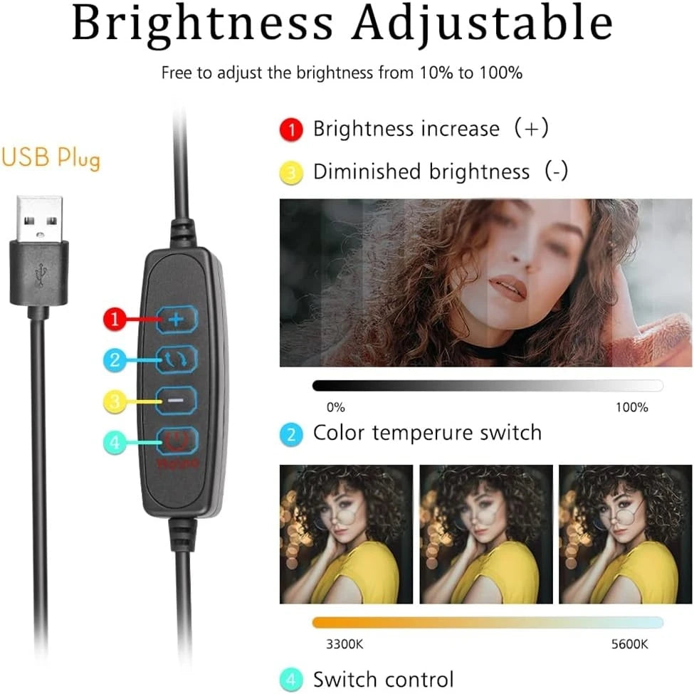 Photo Studio 8-inch Led Fill Light Video Fill Lamp Panel Photography Lighting for Live Streaming With 4 Colors RGB Filter Vue
