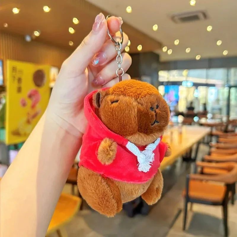 1-20PCS Fashion Capybara Plushie with Sweater Design Bag Charm Key Ring Pendant Cute Christmas Gift for Friends Family Vue