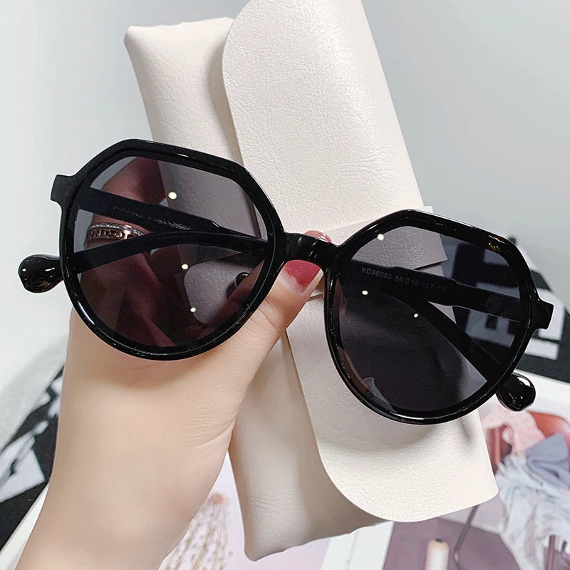 Korean Style Sunshade Glasses Vintage Geometry Shape Frame For Men Women Sunglasses Fashion Frame Glasses UV Protection Vue Black
