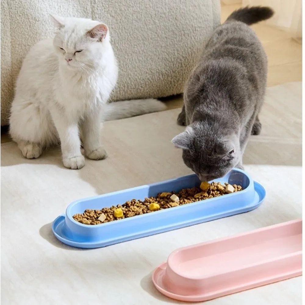 Pet Supplies Extra Long Pet Feeding Bowl Tilted Neck Protection Anti Slip Pet Bowl Large Capacity Cat Water Feeder Indoor Use Vue