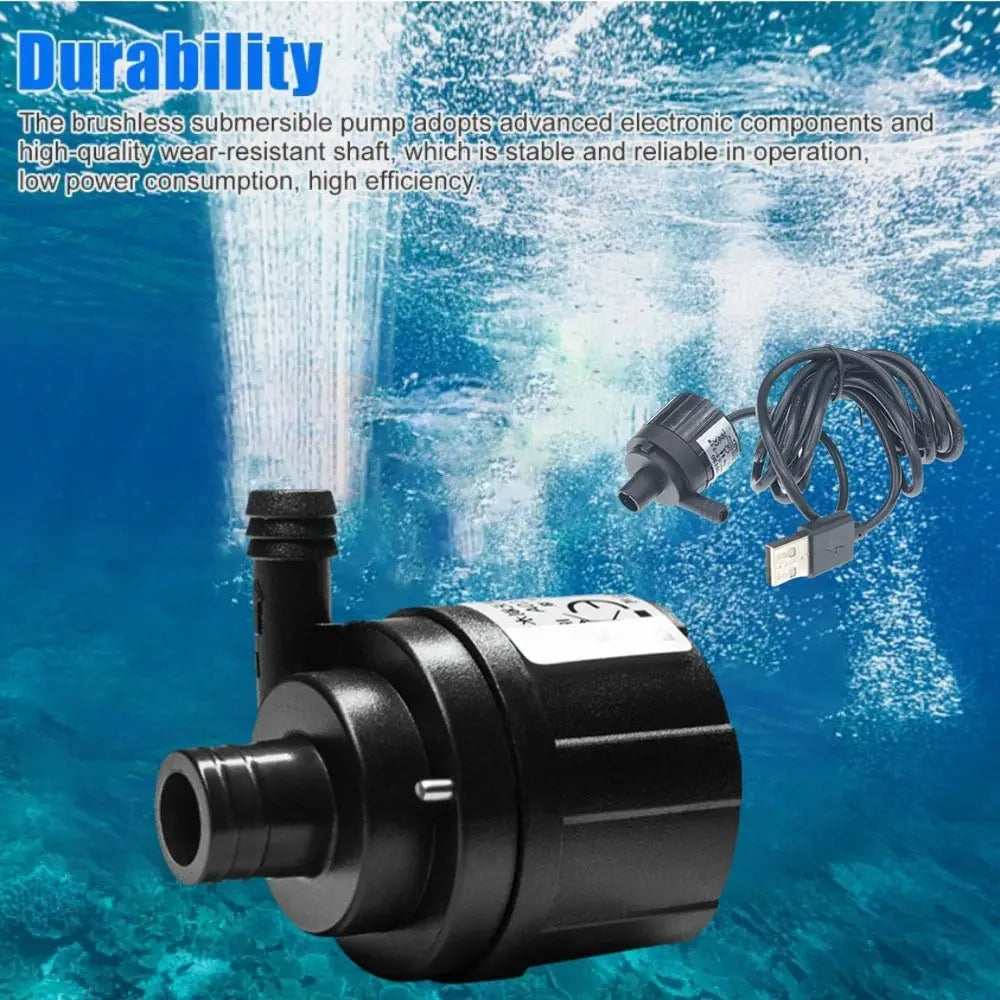 Brushless Motor Water Pump Energy Efficient Ceramic Shaft Aquarium Pump Silent Operation Amphibious Design for 2w/0.5w Vue