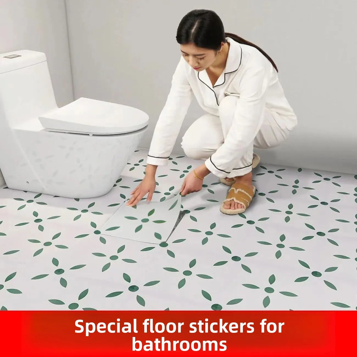 10PCS Stone Plastic Composite Waterproof Floor Sticker Self Adhesive PVC for Bathroom Balcony Kitchen Easy Install Home Decor Vue