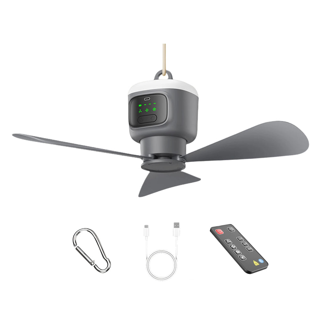 Hanging Tent Fan with LED Light & Remote | APWIKOGER Hanging Camping Fan Vue 12000MAH China Mainland
