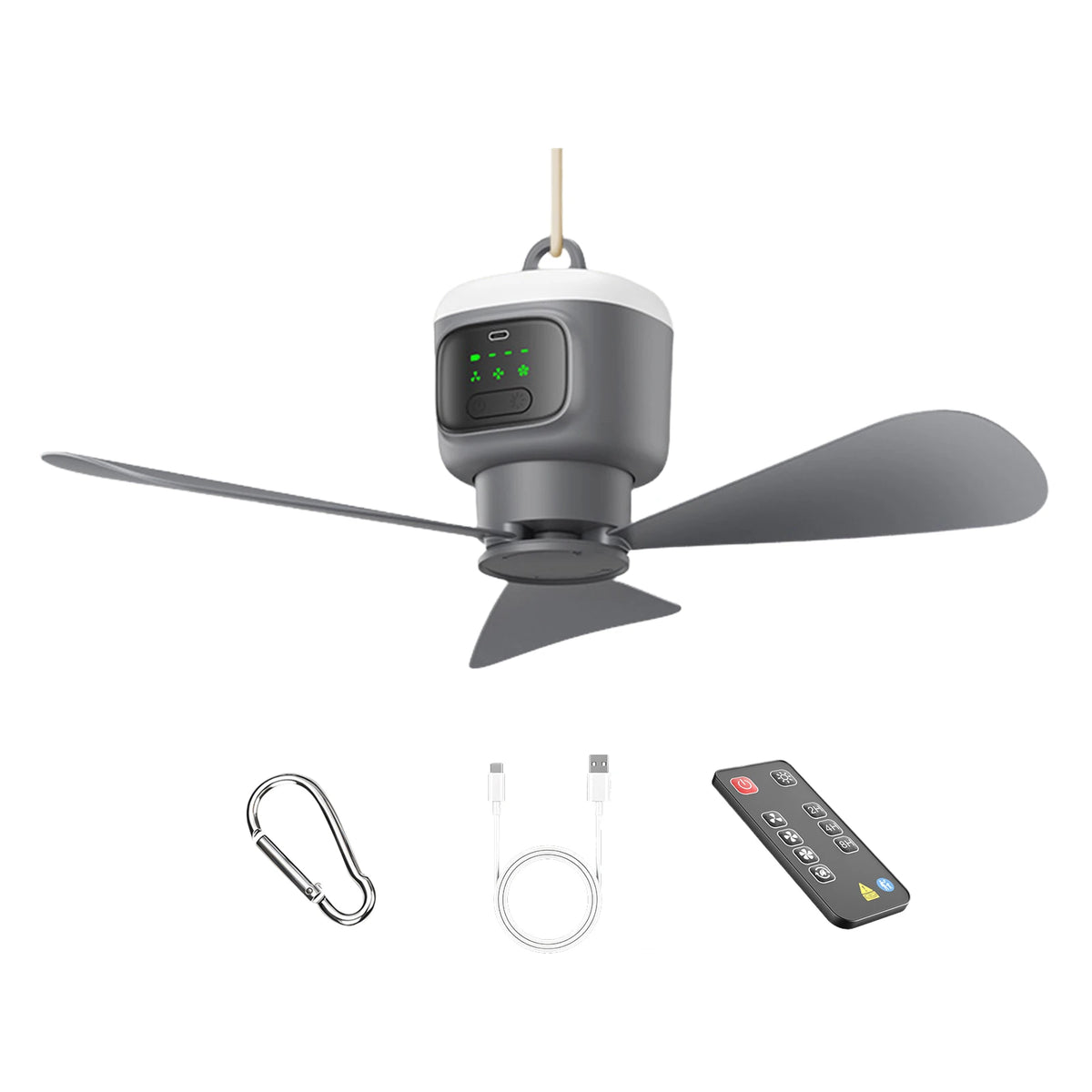 Hanging Tent Fan with LED Light & Remote | APWIKOGER Hanging Camping Fan Vue 12000MAH China Mainland
