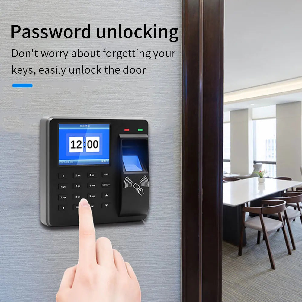Biometric Fingerprint Access Control Intercom Time Attendance Machine Digital Electric RFID Code System For Door Lock Keys Tags Vue