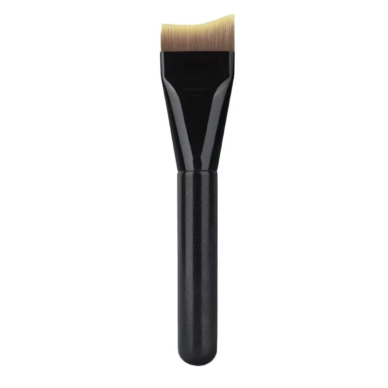 Arc-Fit Foundation Brush - Streak-Free Liquid/Cream Applicator, Ultra-Thin Flat Head for Airbrush Finish (Pro Grade) Vue 1PCS-HZS-b10-black