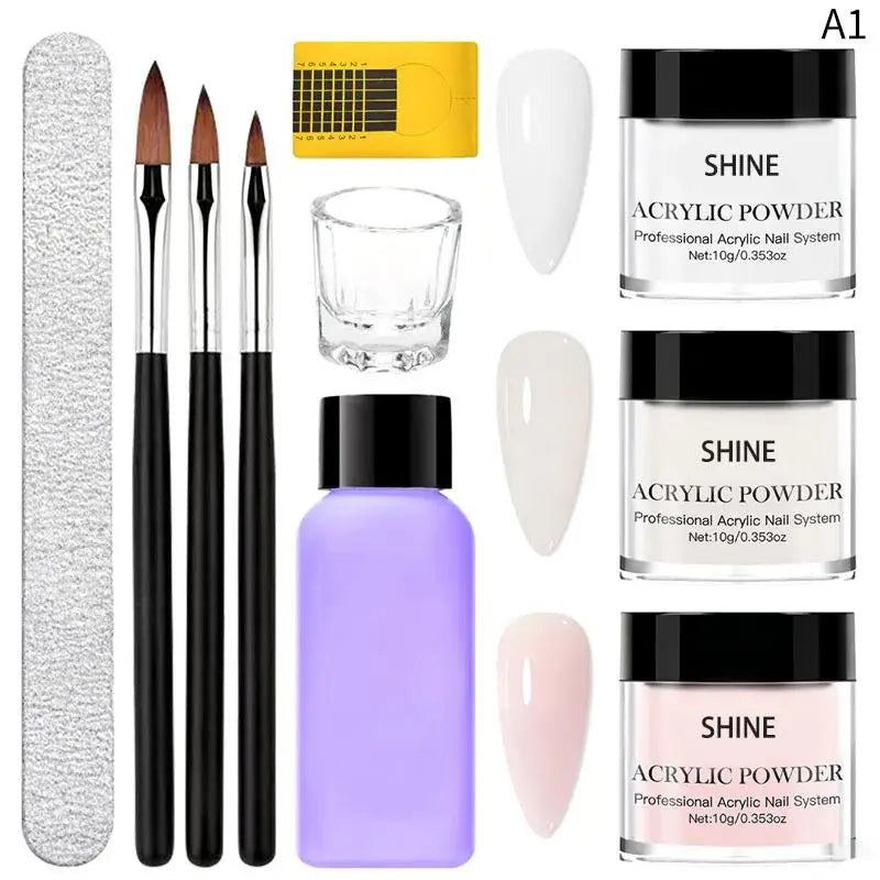 Acrylic Powder Nail System Clear Nude Pink Monomer Liquid Brush Nails