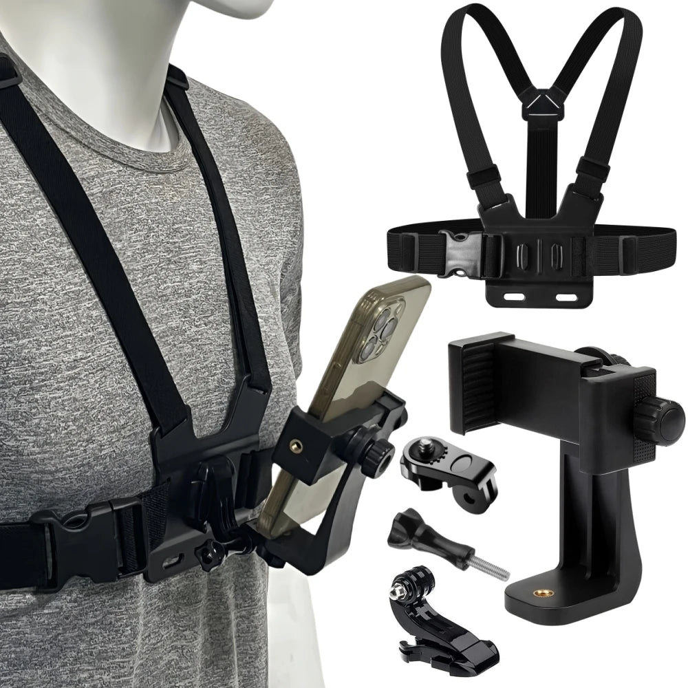 Phone Chest Strap Mount Belt for Iphone 14 Holder Mobile Smartphone for GoPro Hero 13 12 11 10 9 DJI Action Camera Live Shooting Vue