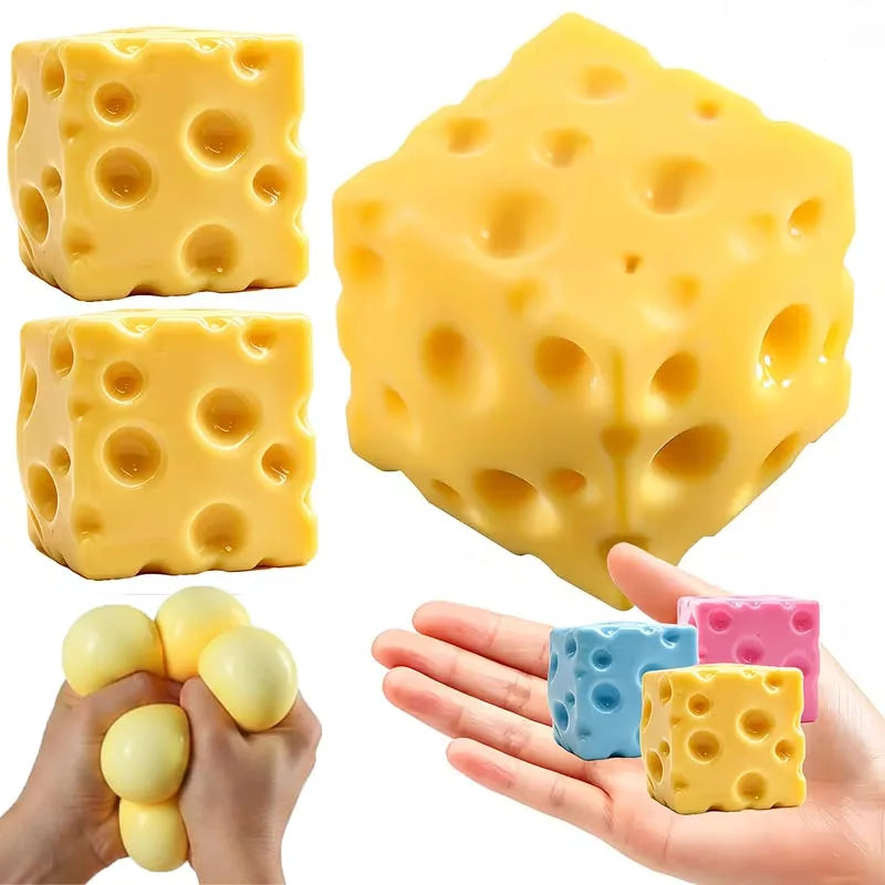 1-20PCS Small Cheese Shaped Squeeze Toy Soft Foam Stress Relief Fidget for Adults Classroom Reward Party Favor Gifts Vue