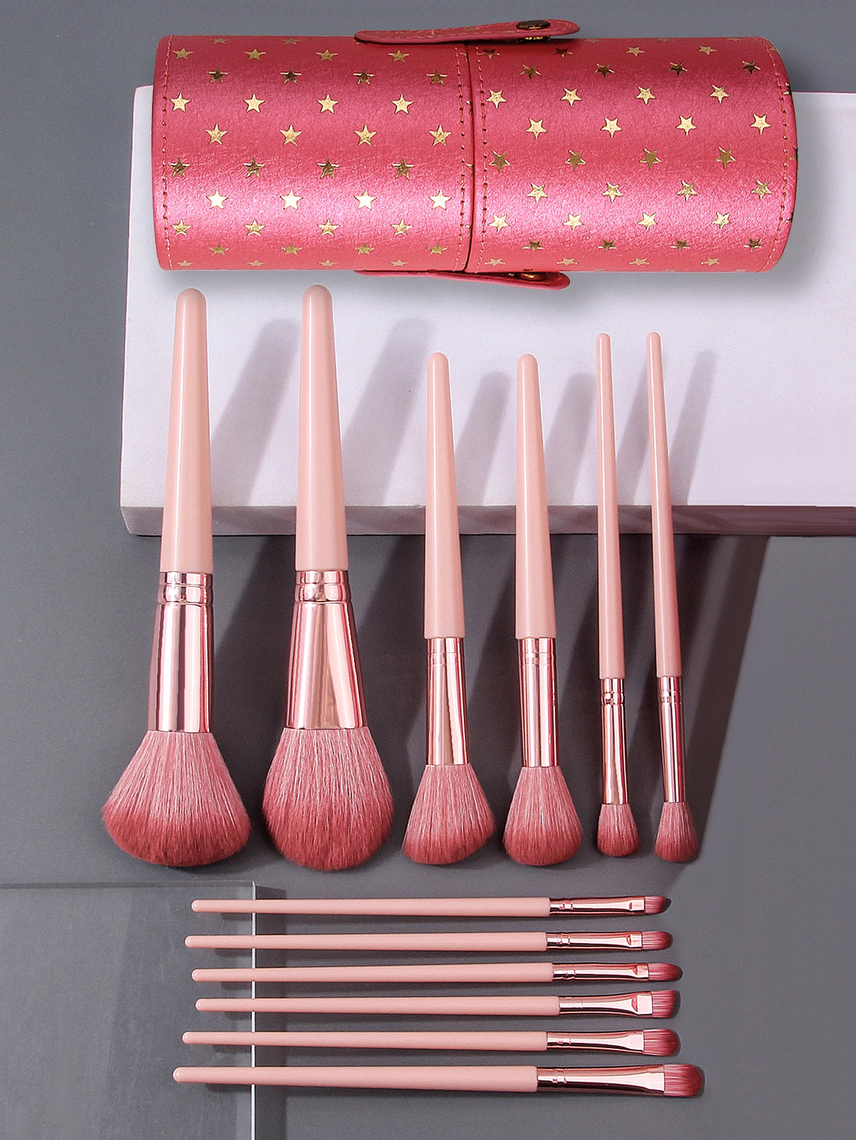 Portable Makeup Brushes 12pc Makeup Brush Set Synthetic Foundation Brush Powder Contour Eyeshadow Liner Blending Highlight Vue