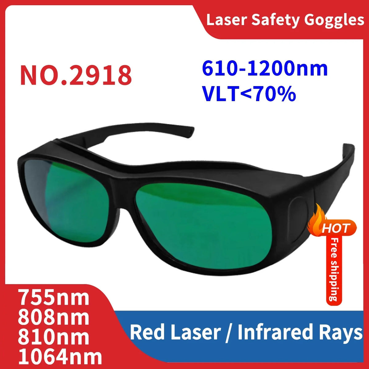 Leeyongin Laser Goggles Gafas De Seguridad Industriales Laboral Safety Protective Glasses IPL Hair Removal Radiation Protection Vue 2918 China Mainland