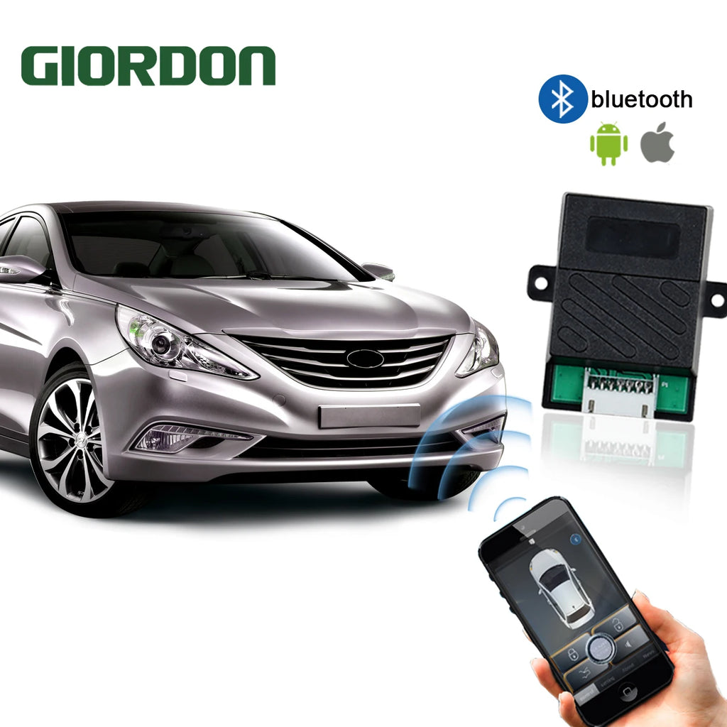 Universal PKE Smart Key Remote Start Car Alarm Security Button with Automatic Window Rise Passive Keyless Entry for Smartphone Vue