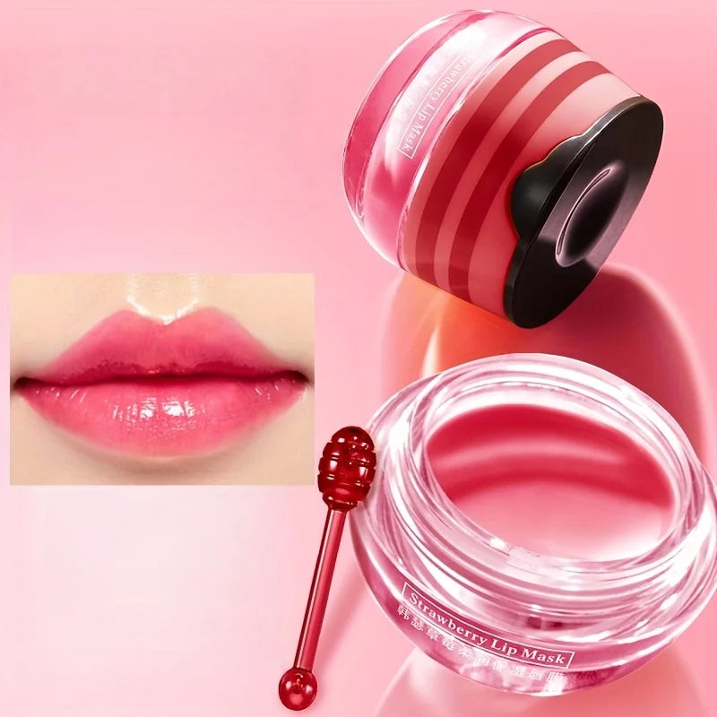1 Bottle of Strawberry Soft Moisturizing Lip Mask Contains Extracts and Vitamin E—A Moisturizing Lip Balm Specifically for Women, with a Non-Greasy Formula That Can Create Natural-Looking Lips, Provides Moisturizing Care, a Vue Default Title