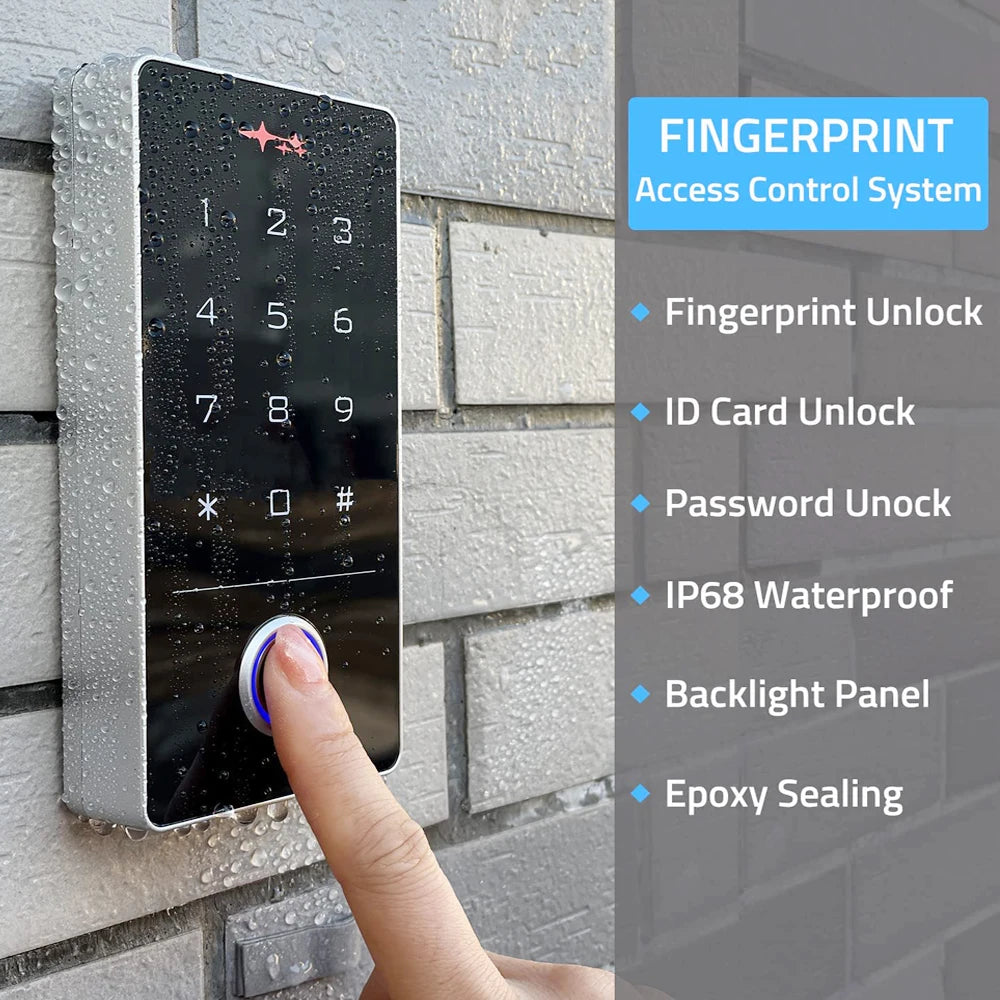 Biometric Fingerprint Support Tuya App WIFI Access Control Keypad Smart Door Lock System Gate Opener Electromagnetic Door Entry Vue