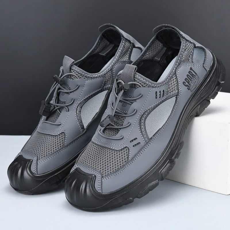 Men's Breathable Mesh Slip-On Sandals | Casual Summer Shoes Men's Slip-On Sandals Vue STXJD-Grey 42