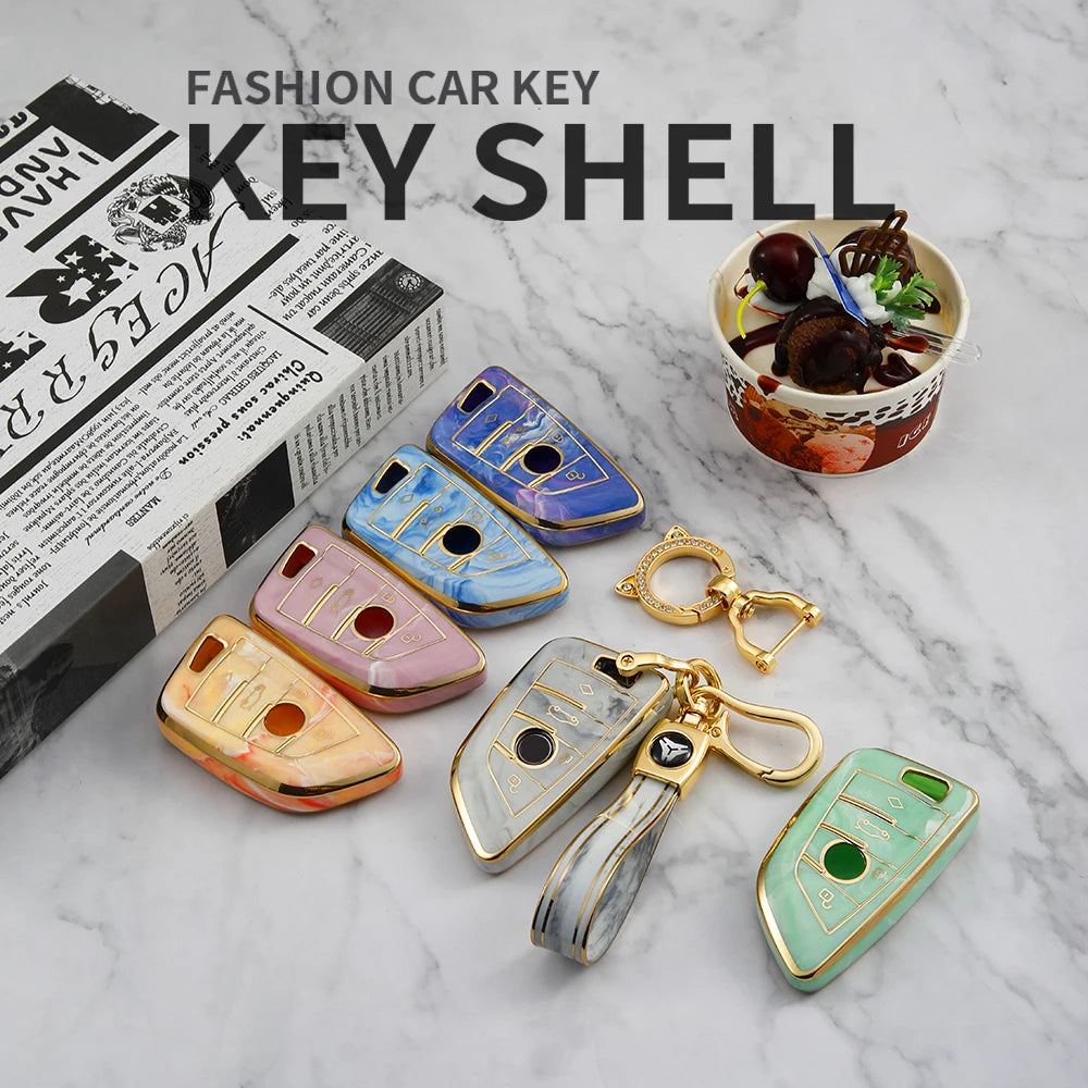 Car Key Cover Protector Case Holder Skin Jacket For BMW 1 2 3 4 5 6 7Series X1 3 4 5 6 Smart Key 2 button 1PC Vue