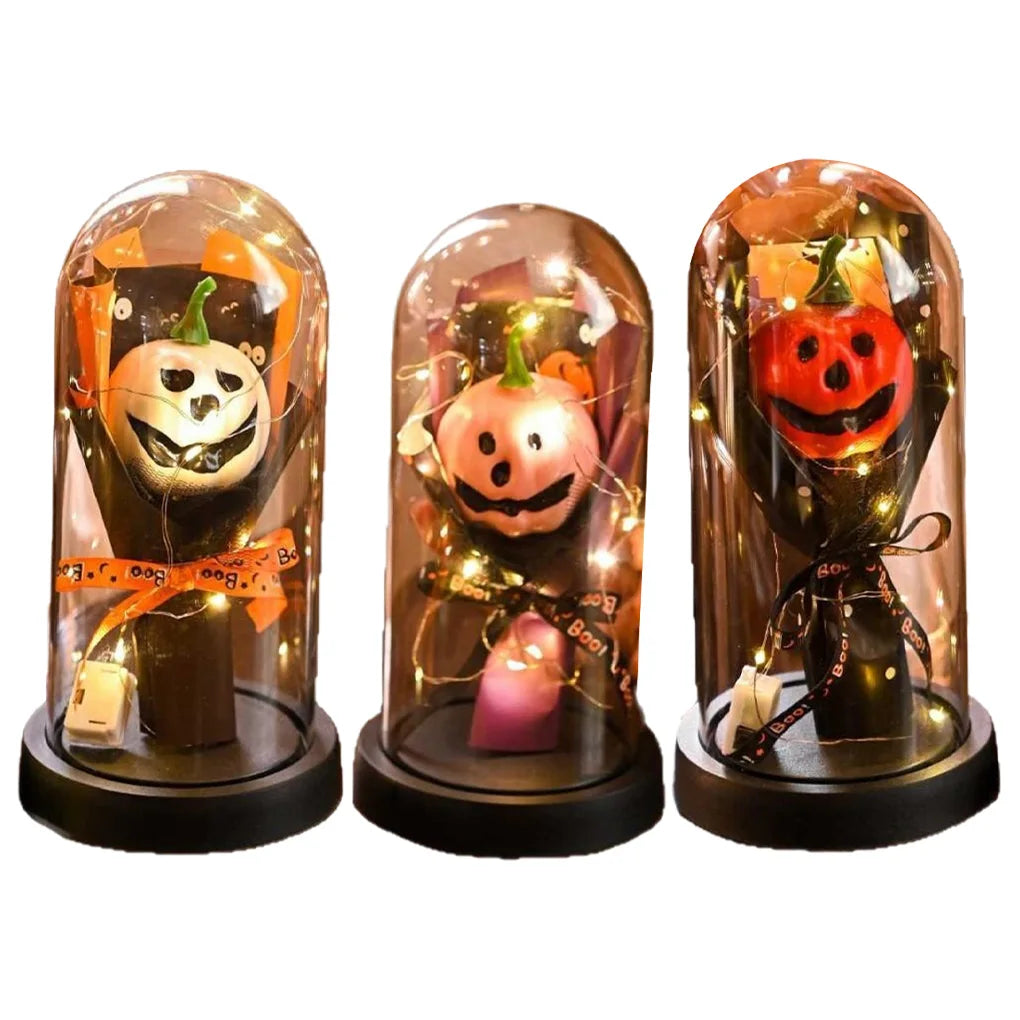 Halloween Luminous Glass Nightlight – Pumpkin Tabletop Decor Halloween Nightlight Vue