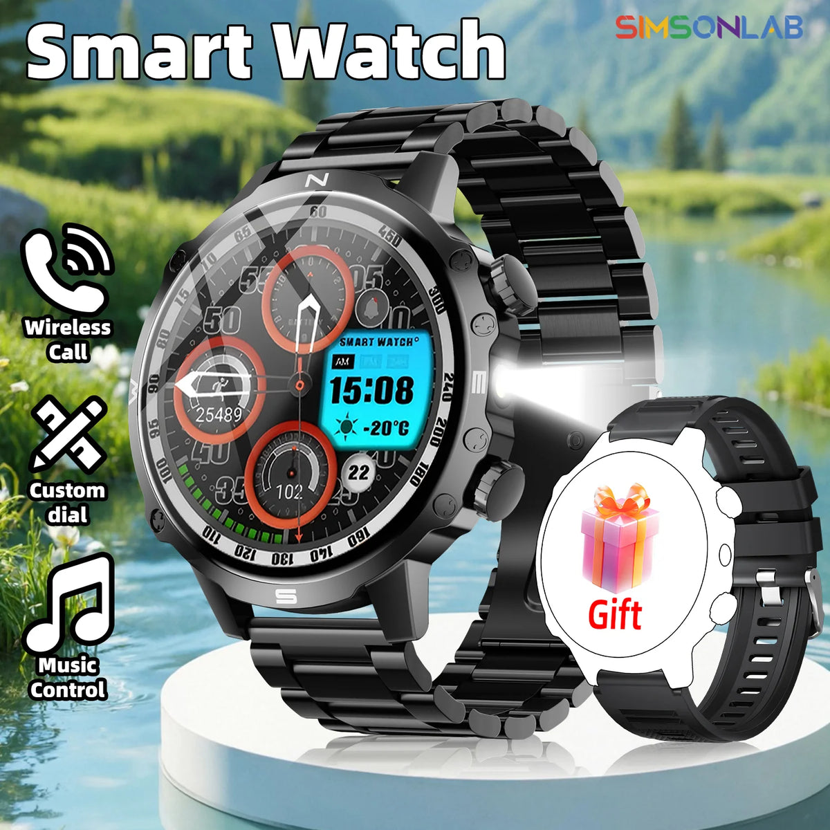 2026 NEW Smartwatch for Android/IOS Bluetooth Call Answer Music Player Multi-sports Modes Custom Dial Sport Watch Men Women Vue