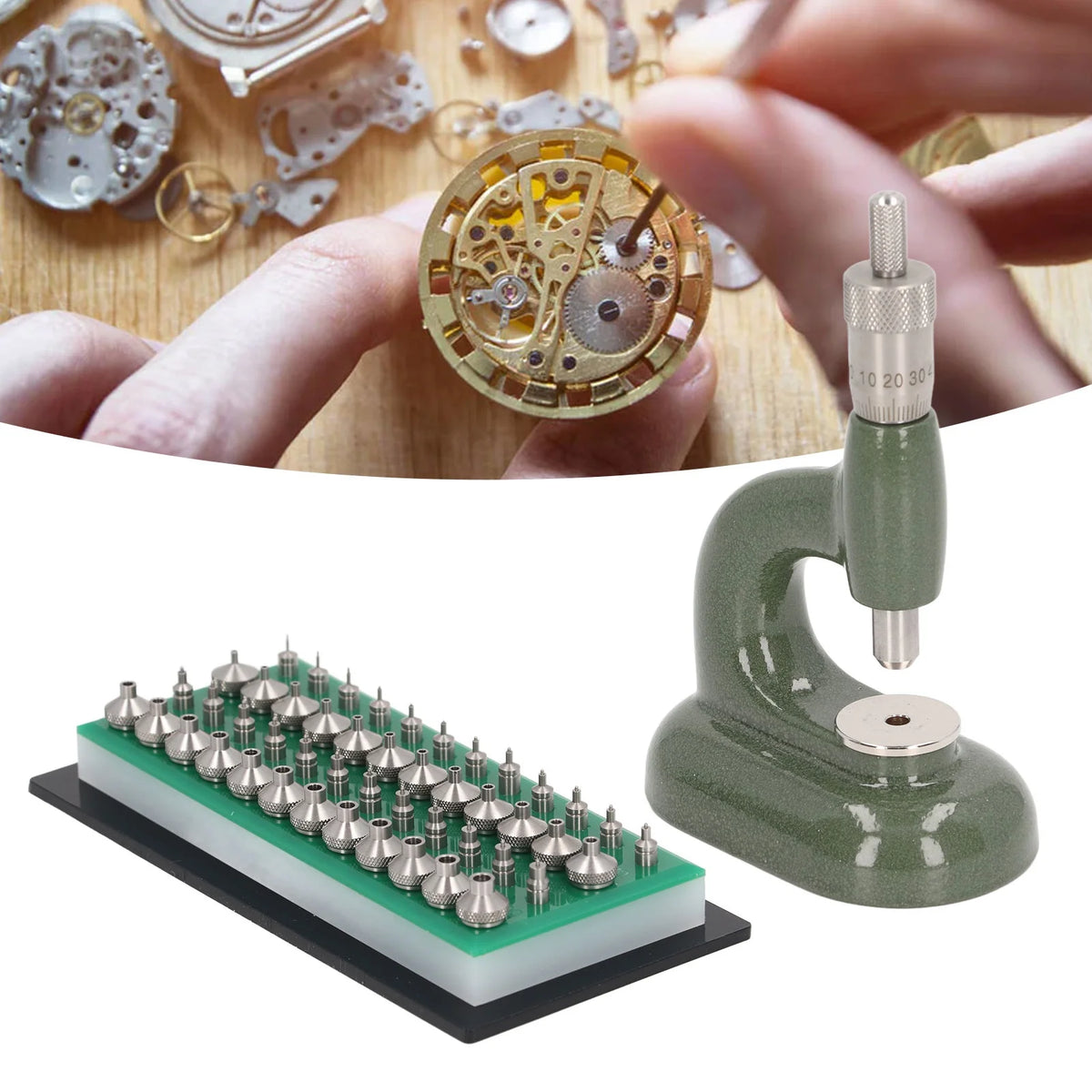 Watch Repair Tool Aluminum Alloy Watch Case Closer with Dies Watchmaker Jewelling Tool Aluminum Alloy Watch Repair Tool Vue