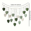 Bohemian Macrame Feather Wall Hanging Leaf Design Modern Boho Cozy For Bedroom Living Room Home Decor Gift For Women Teens Vue A1