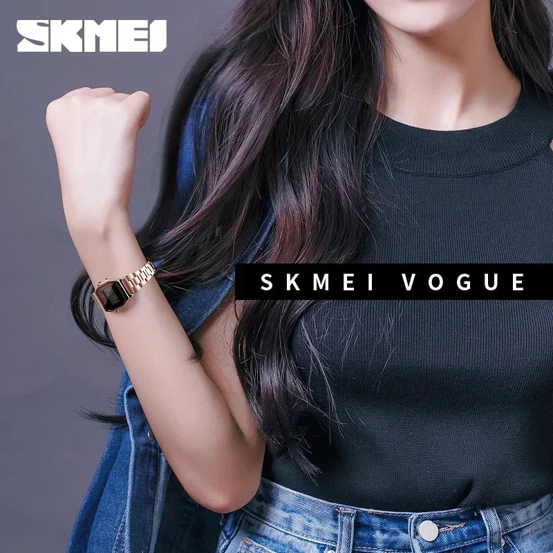 SKMEI 1415 Women's Retro Digital Stainless Steel Sports Watch Women's Digital Watch Vue