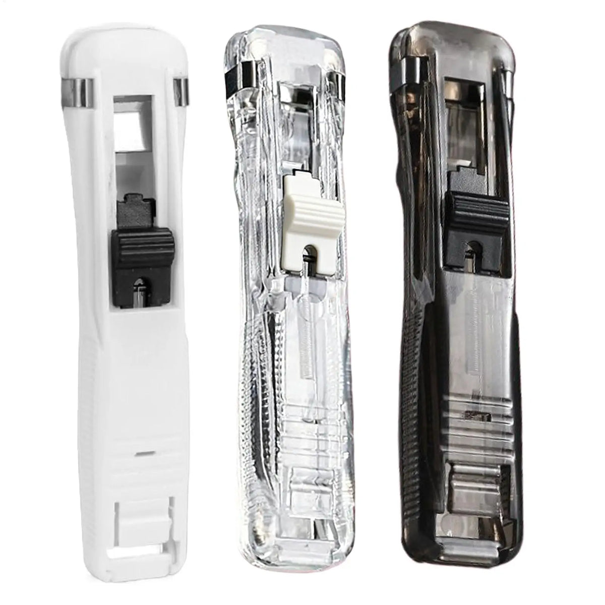 Push Clip Stapler Portable Document Binding Clamp Binder Clip Dispenser for Home School Classroom Desktop Paper Organizing Vue