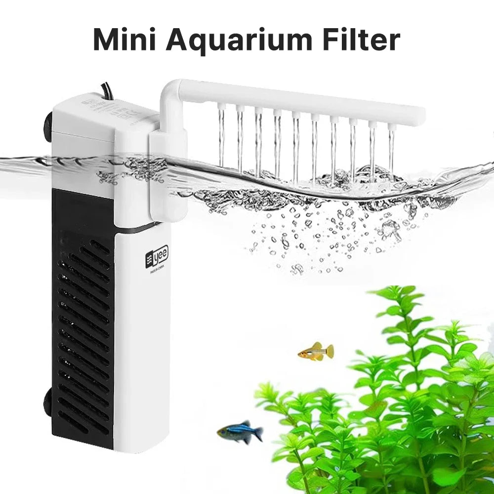 6-in-1 Aquarium Filter Built-in Water Purification Circulation Pump Silent Oxygen-Boosting Small Tank Filter Quiet Pump Vue
