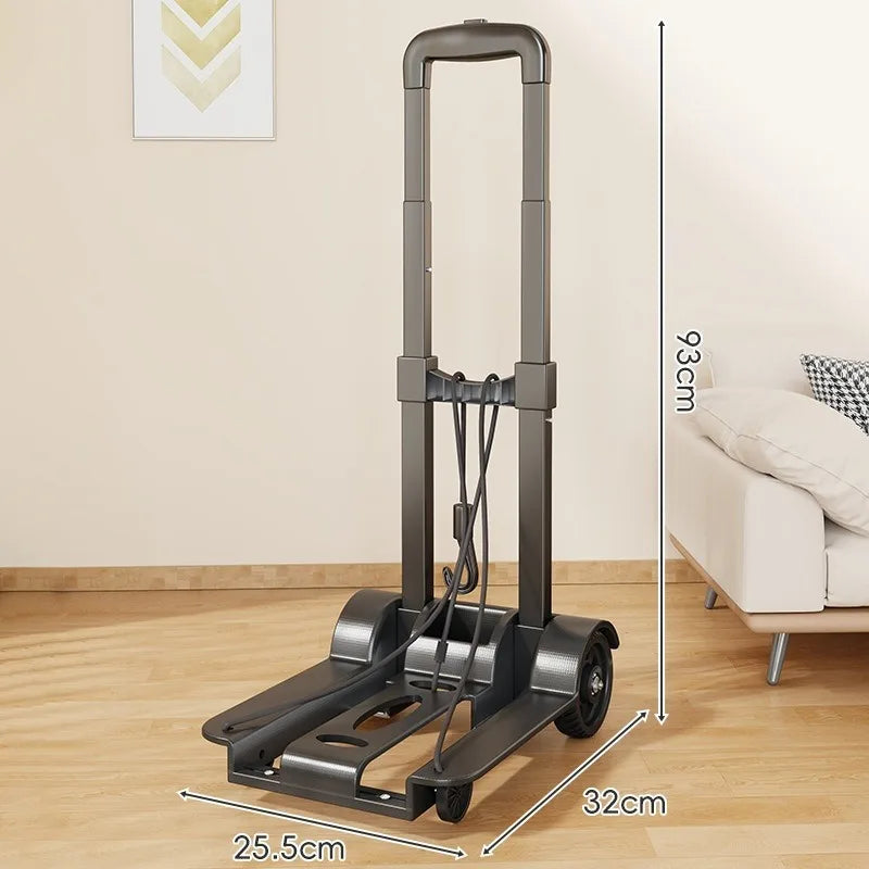 Wheel Trolley folding luggage trolley Folding Hand Truck Barrow Cart Travel Luggage Shopping Cart Portable Home Use Cart Vue two rounds