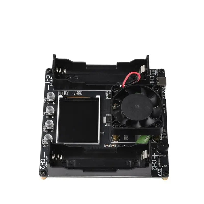 Hot-DC 5V Dual Channel 18650 Battery Capacity Tester Vue Black