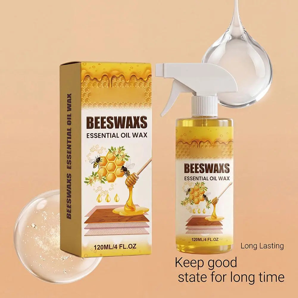Wooden Furniture Maintenance Floor Cleaner 120ml Beeswax Essential Oil Wax Renovation Brightening Household Wood Polishing Spray Vue