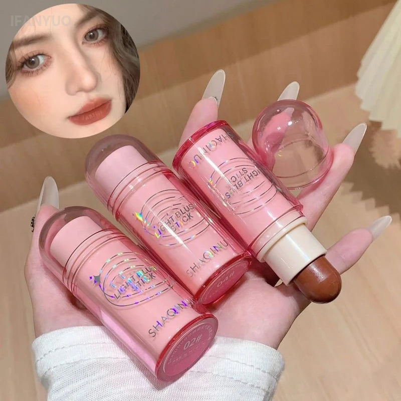 Lightweight Blush Stick Multi Functional Waterproof Long Lasting Easy Color Nude Pink Brown Blusher Cosmetics Bar Korean Makeup Vue