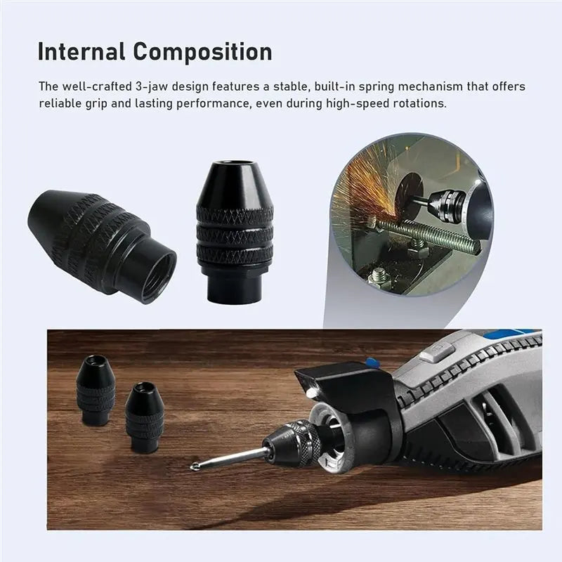 ABKW-5PCS M8 M7 Mini Keyless Drill Chuck, 0.3-3.2Mm Clamping Range B Vue