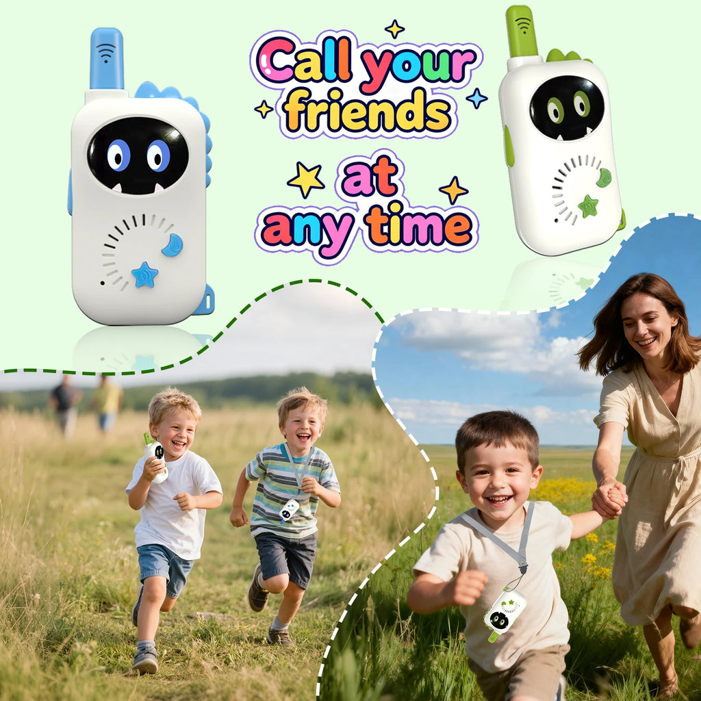 2pcs Children's Walkie Talkie Kids Long Range Wireless Transmission Children Outdoor Handheld Two Way Radio for Boys Girls Gift Vue