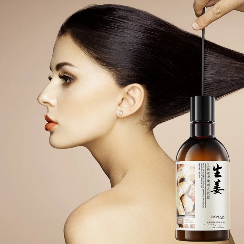 Ginger Silky Smooth Shampoo 250ml, Gently Cleanses Hair, Removes Dirt and Excess Oil, Moisturizes Hair, Helps Improve Dry and Frizzy Hair Texture, Leaves Hair Fresh and Flowing after Washing, Silky and Smooth, Suitable for Va Vue Default Title