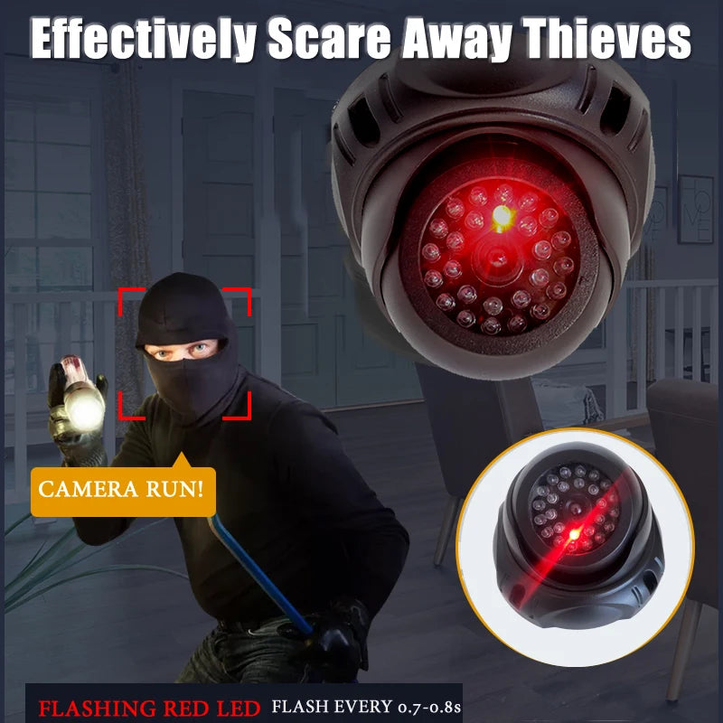 New Black Dome Conch Dummy Camera Flashing Red Led Plastic Fake Camera Wireless Simulation CCTV Surveillance Security System Vue