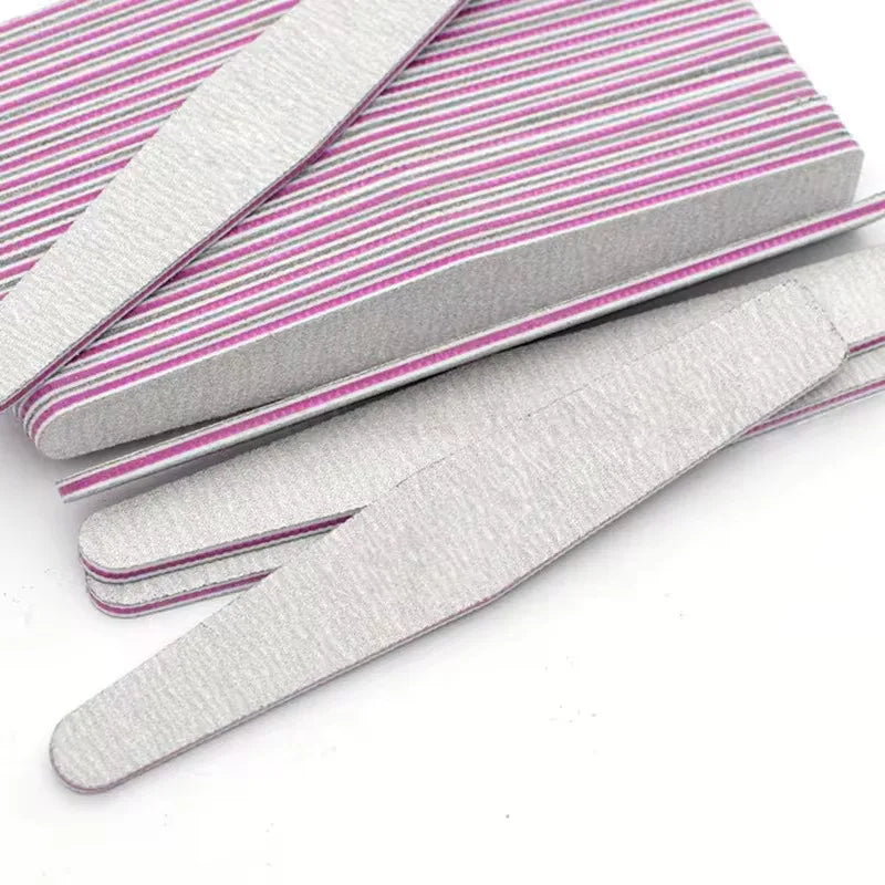 Nail Files (10Pack), 100/180 Grit Emery Boards Nail File for Natural Nails and Acrylic Nails, Double Sided Emory Boards limas p Vue