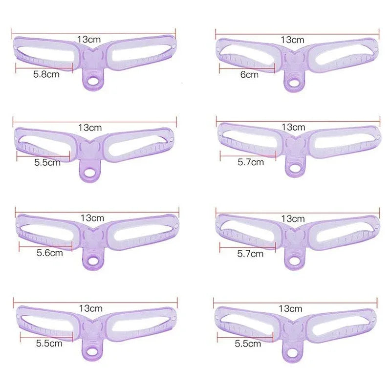 vvocci Eyebrow Mold Beginner 8Pcs 3D Eye Guide Card Modified Brow Reusable Eyebrow Stencil PVC Thrush Template Makeup Tools Vue
