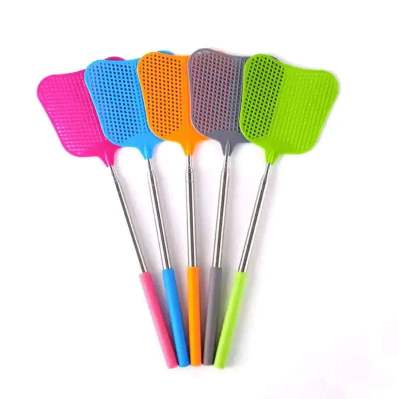 1PCS Telescopic Fly Swatters Durable Plastic Heavy Duty Flyswatter With Stainless Mosquito Repellent Tool Home Accessories Tools Vue